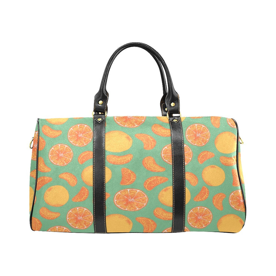 orange fruit pattern green background Travel Bag