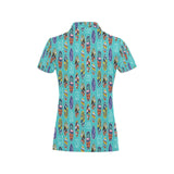 Surfboard Pattern Print Design 05 Women's All Over Print Polo Shirt