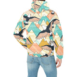 Eagle Pattern Print Design 02 Men's Padded Hooded Jacket