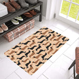 Dachshund floral background Doormat