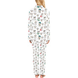 English Bulldog Pattern Print Design 03 Women's Long Pajama Set