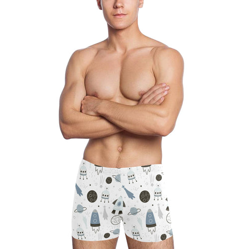 Hand drawn space elements space rocket star planet Men's Swimming Trunks