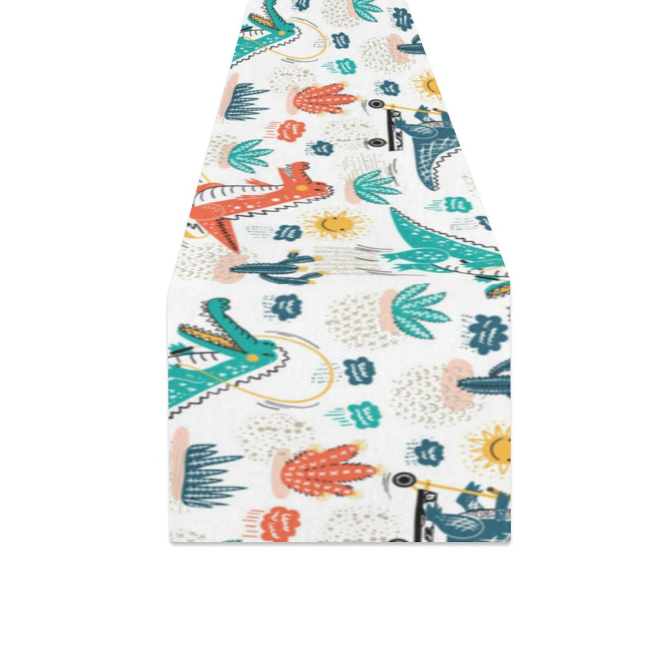 Cute Crocodile Pattern Table Runner