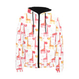 Giraffe Pattern Print Design 03 Men's Padded Hooded Jacket
