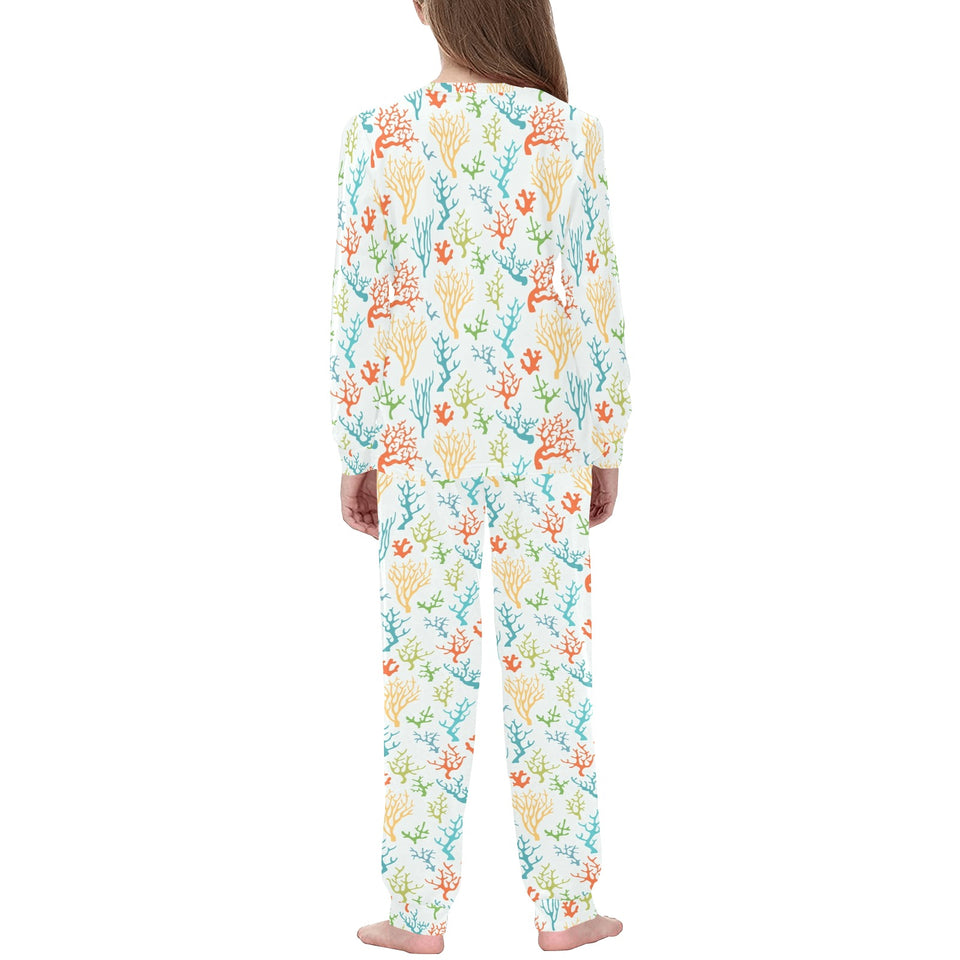 Coral Reef Pattern Print Design 02 Kids' Boys' Girls' All Over Print Pajama Set