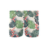 heliconia flowers, palm and monstera leaves Men's Swimming Trunks