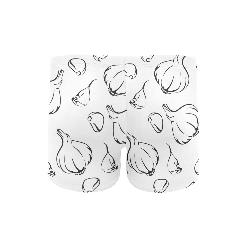 Garlic pattern black white Men's Swimming Trunks