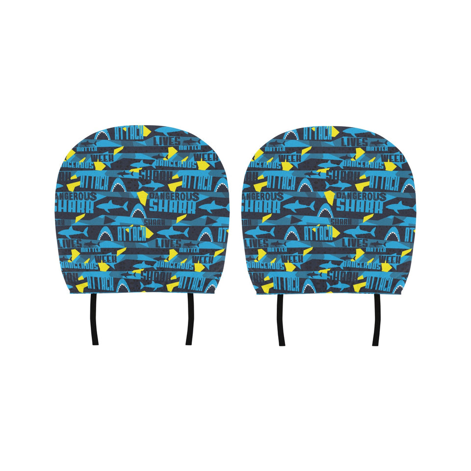 Shark dangerous Car Headrest Cover