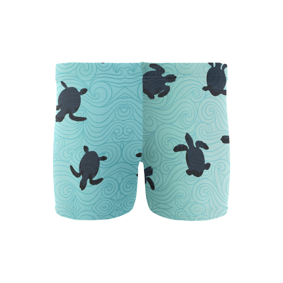 Sea turtle with blue ocean backgroud Men's Swimming Trunks
