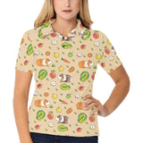 Guinea Pig Pattern Print Design 05 Women's All Over Print Polo Shirt