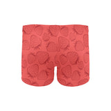 strawberry pattern red background Men's Swimming Trunks