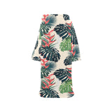 heliconia flowers, palm and monstera leaves Blanket Robe with Sleeves