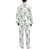 Hand drawn Koala leaves pattern Men's Long Pajama Set