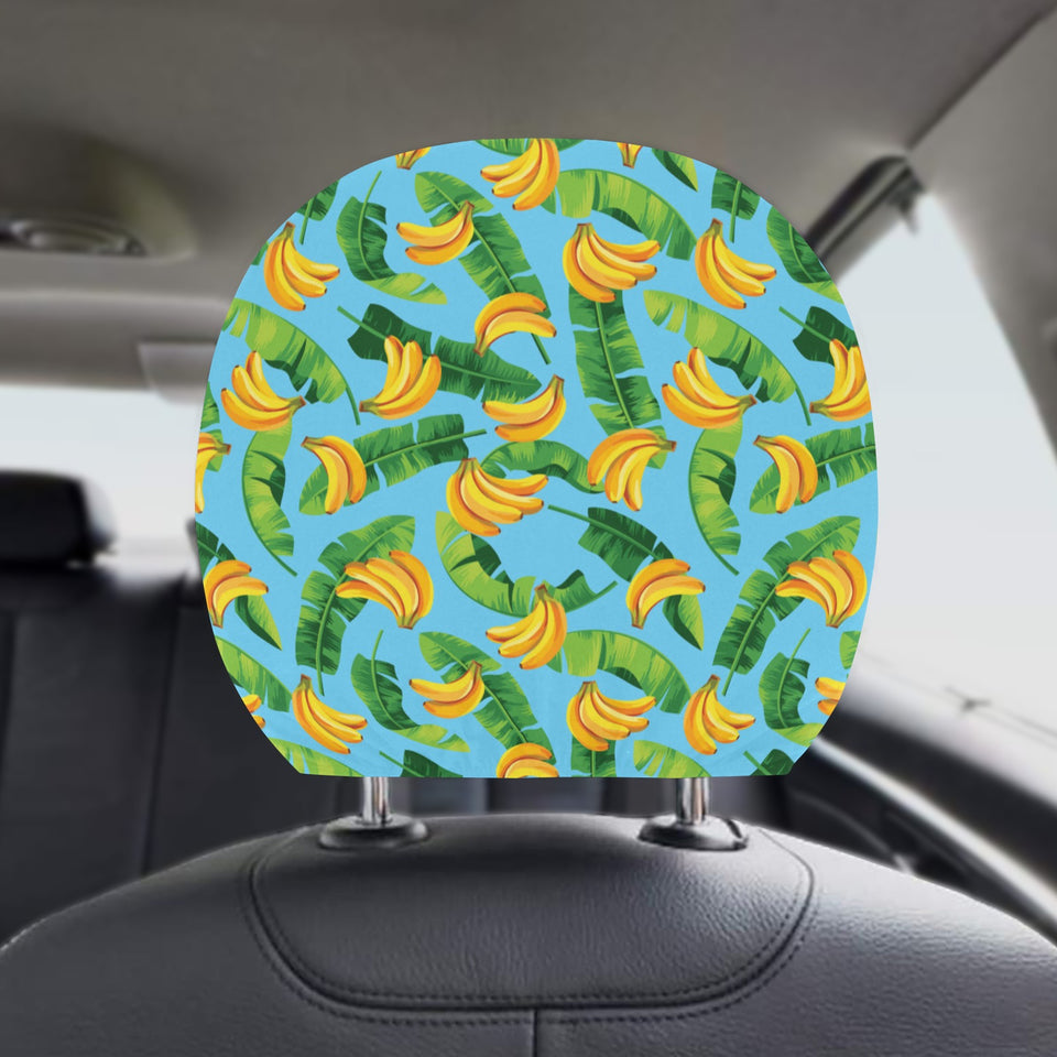 banana leaves banana design pattern Car Headrest Cover