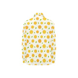 oranges leaves pattern Women's Long Sleeve Polo Shirt