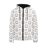 Hippopotamus Pattern Print Design 05 Men's Padded Hooded Jacket