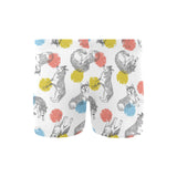 Siberian husky and colorful circle pattern Men's Swimming Trunks