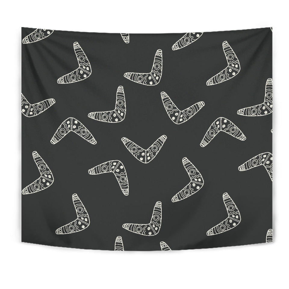 Hand Drawn Boomerang Australian Aboriginal Ornament Wall Tapestry
