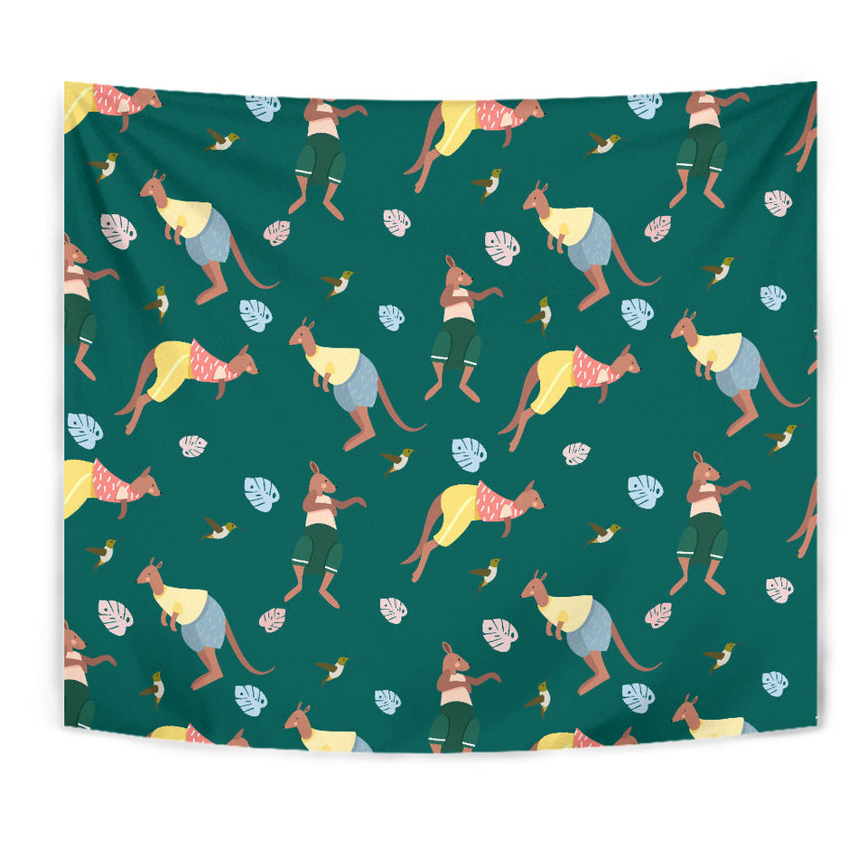 Kangaroo Leaves Pattern Wall Tapestry
