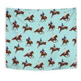 Horses Running Horses Rider Pattern Wall Tapestry