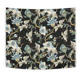 Japanese Crane Ornament Elements Wall Tapestry