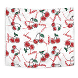 Hand Drawn Cherry Pattern Wall Tapestry