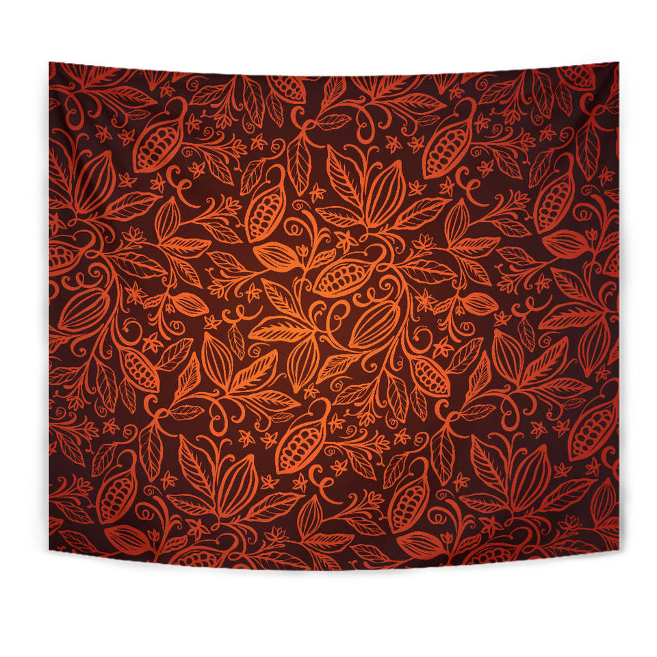 Cocoa Beans Tribal Polynesian Pattern Wall Tapestry