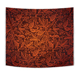 Cocoa Beans Tribal Polynesian Pattern Wall Tapestry