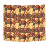 Camel Polynesian Tribal Design Pattern Wall Tapestry