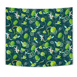 Lime Ice Flower Pattern Wall Tapestry