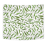 Hand Drawn Sketch Style Green Chili Peppers Pattern Wall Tapestry