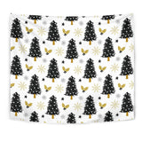 Christmas Tree Holly Snow Star Pattern Wall Tapestry