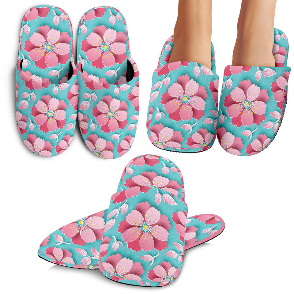 3D Sakura Cherry Blossom Pattern Slippers