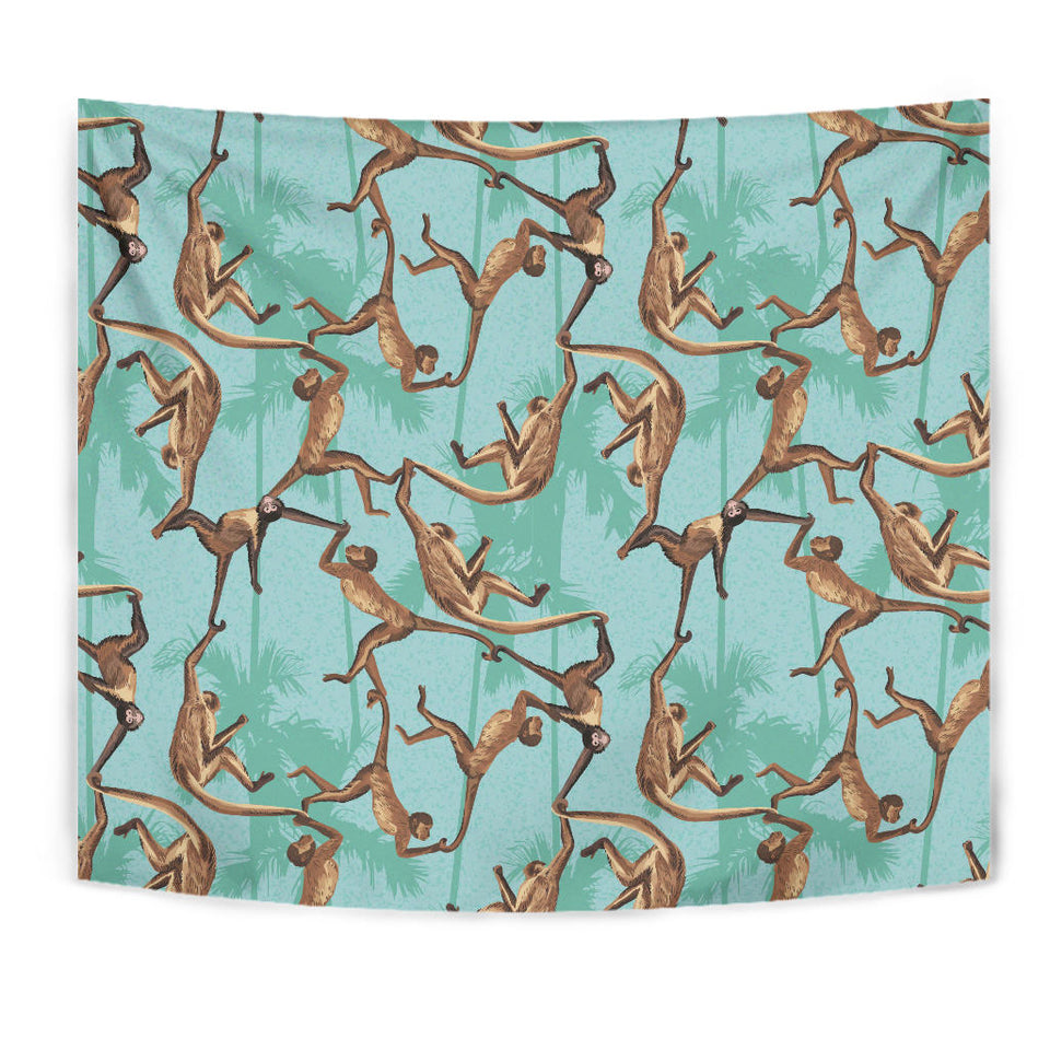 Monkey Palm Tree Background Wall Tapestry