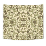Light Green Camo Camouflage Pattern Wall Tapestry