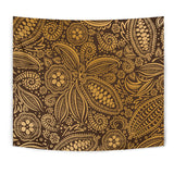 Cocoa Beans Tribal Polynesian Pattern Background Wall Tapestry