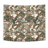 Monkey Tropical Leaves Background Wall Tapestry
