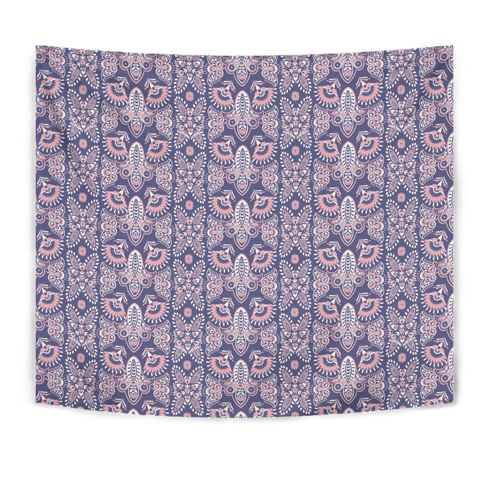 Indian Batik Style Pattern Wall Tapestry