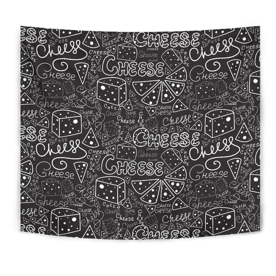 Handwritten Cheese Pattern Wall Tapestry
