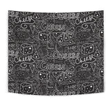 Handwritten Cheese Pattern Wall Tapestry