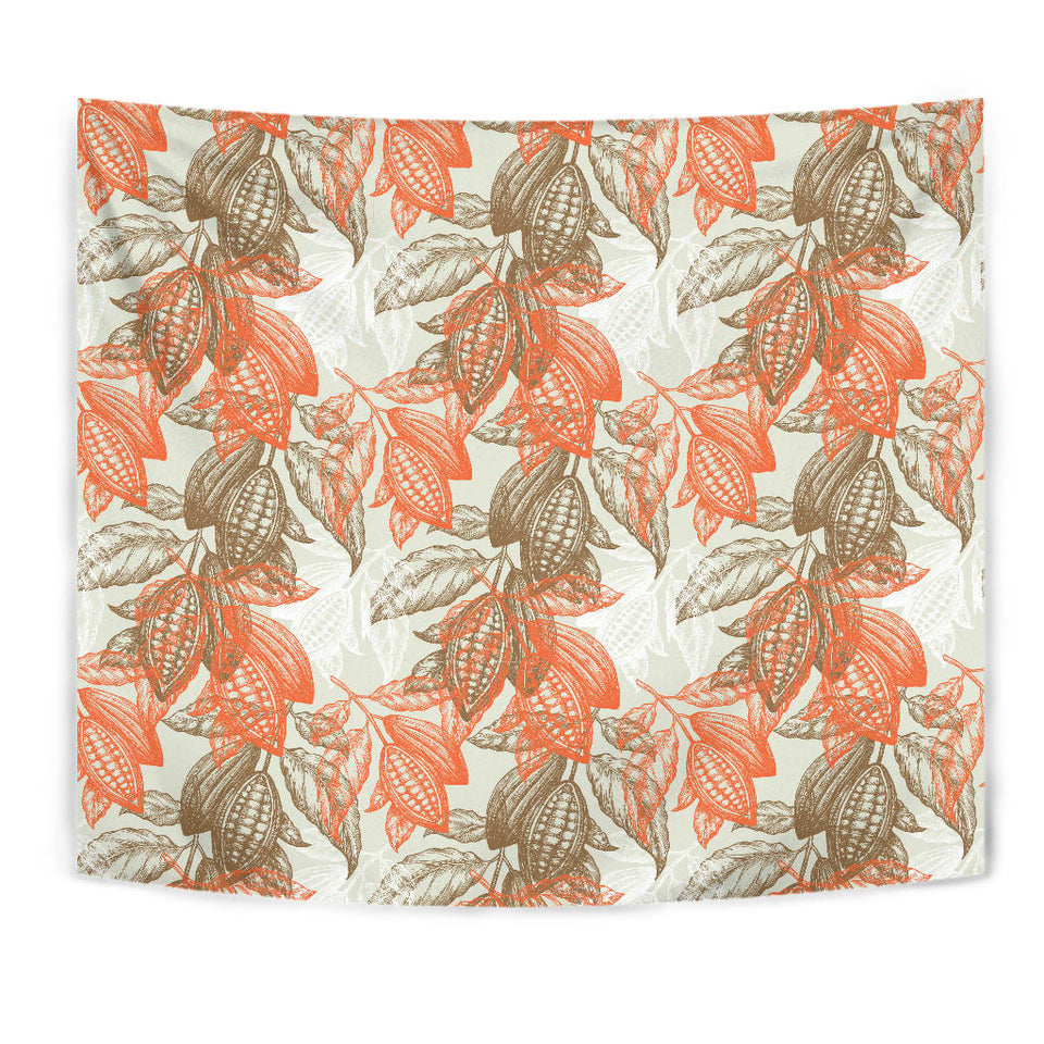 Cocoa Beans Cocoa Tree Pattern Wall Tapestry