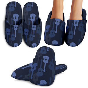 Blue Theme Guitar Pattern Slippers