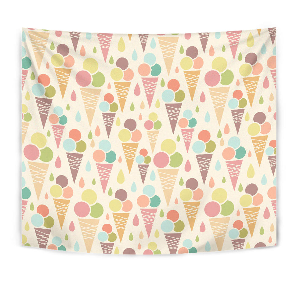 Ice Cream Cone Pattern Wall Tapestry