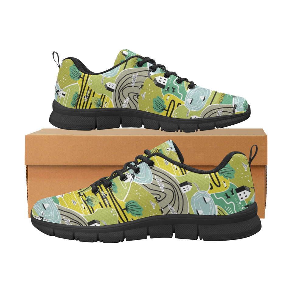 Hand drawn windmill pattern Women's Sneaker Shoes