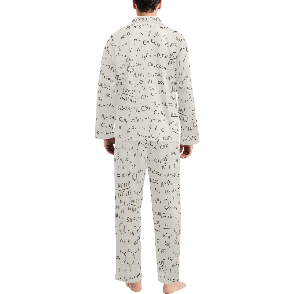 Chemistry Periodic Table Pattern Print Design 04 Men's Long Pajama Set
