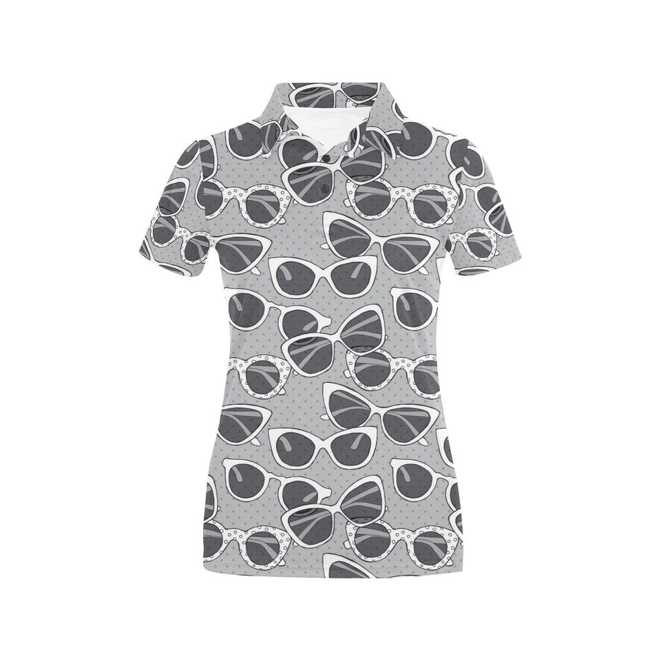 Sun Glasses Pattern Print Design 04 Women's All Over Print Polo Shirt