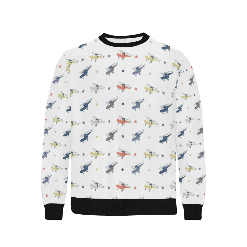 Cute helicopter star pattern Men's Crew Neck Sweatshirt