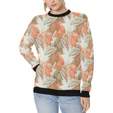 Cocoa beans Cocoa tree pattern Women's Crew Neck Sweatshirt