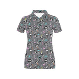 Ostrich Pattern Print Design 01 Women's All Over Print Polo Shirt