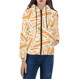 Carrot Pattern Print Design 02 Women's Padded Hooded Jacket